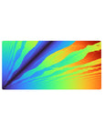 Vibrant 32x16 mouse pad featuring a radiant blend of blues, greens, oranges, and yellows for a dynamic, modern aesthetic