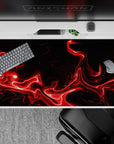 40x20 inches mouse pad with red and black abstract design, blending fiery red streaks and a dark background for a creative, action-inspiring aesthetic.