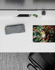 Small-sized 14x10 mouse pad with armored warriors design adds bold dark fantasy energy to any desk