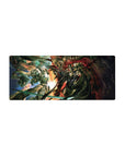 Streamlined armored warriors mouse pad 28x12 featuring fierce clash for bold and stylish workspace flair