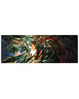 Compact armored warriors mouse pad 32x12 with fierce clash theme for sleek and bold desk decor