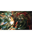 Armored warriors mouse pad 40x20 featuring fierce battle for intense Overlord and dark fantasy style