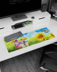 32x12 inches Touhou mouse pad with Patchouli Knowledge and Youmu Konpaku relaxing in a breezy meadow.