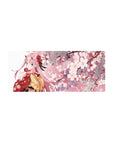 Mouse pad featuring Zero Two from Darling in the Franxx, 28x12 inches, in a serene cherry blossom scene with a traditional kimono.