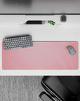 Intense 32x12 desk mat features soft pink gradients with intricate details for fans of subtle elegance
