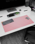 Warm minimalism design on 32x16 desk mat brings Blush Minimalist's serene aesthetic to life vividly