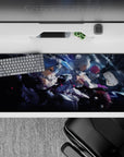 Dynamic 36x16 desk pad highlights Rem, Ram, and Emilia’s radiant poses, flowing details, and explosive energy in stunning visual contrast