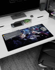 Action-packed elegance design on 32x16 desk pad brings Re: Zero Trinity Action's bold aesthetic to life vividly