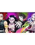Anime desk pad 40x20 inches featuring Tengen Uzui, Nezuko, Gyutaro, and Daki from Demon Slayer with vibrant colors.