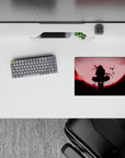 Small-sized 14x10 mouse pad with shadowy shinobi design adds an intense and stylish touch to any desk