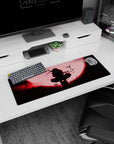 Small but impactful 32x12 mouse pad features mysterious shinobi design perfect for anime lovers' setups