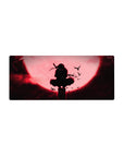 Streamlined mysterious shinobi mouse pad 28x12 with blood-red moon for bold and atmospheric decor