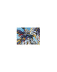 Classic anime mouse pad 14x10 inches with Wing Gundam Zero, cobalt and white armor, gold accents.
