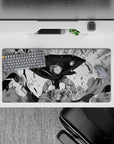 32x16 inches mouse pad showcasing Naruto’s intense battle moment in black-and-white, full of action and energy.