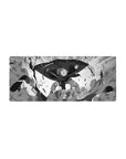 Mouse pad featuring Naruto, 28x12 inches, in black-and-white, capturing his powerful attack in an action-packed design.