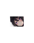 Classic anime girl mouse pad 14x10 inches with dark-haired bunny girl, violet eyes, white background.