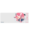 32x12 inches anime girl mouse pad with Zero Two freefall art, ribbons, blue accents, and red shoes.