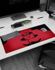 Artistic 36x16 inches desk pad with Pain in red tones, capturing his strength and presence as the Akatsuki leader.