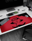 Large 40x20 inches desk pad showcasing Pain, the Akatsuki leader, in a minimalist red design radiating intense power.