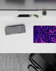 14x10 inches mouse pad featuring purple swirl abstract design, with deep purples and vibrant pinks for a bold and creative aesthetic.