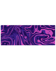 Compact 32x12 inches mouse pad with purple swirl abstract design, featuring vibrant pinks and deep purples for a creative and artistic workspace effect.