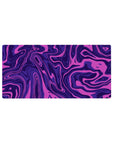 Mouse pad featuring purple swirl abstract design, 32x16 inches, with deep purples and vibrant pinks for a bold, creative workspace vibe.