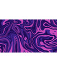 Mouse pad featuring purple swirl abstract design, 40x20 inches, with deep purples and vibrant pinks for a bold, artistic workspace effect.
