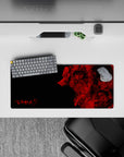 28x12 inches mouse pad with a bold red-and-black design featuring iconic Berserk characters, perfect for bringing intensity and passion to your workspace.