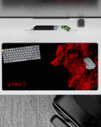 32x16 inches mouse pad with Guts, Griffith, and iconic Berserk characters, featuring a striking red and black design, perfect for a dynamic, intense desk setup.