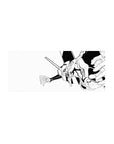 Evangelion Unit-01 black-and-white anime mouse pad, 28x12 inches, featuring minimalist sharp line art and iconic design.