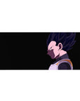 Dragon Ball Z desk pad featuring Vegeta, 36x16 inches, with deep focus and unyielding pride, capturing his essence and strength as a Saiyan.