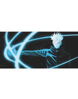 Naruto desk pad, 36x16 inches, featuring Gojo Satoru and his signature blue cursed energy, bringing power and intensity to your desk.