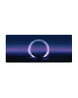Mouse pad featuring cosmic theme, 28x12 inches, with glowing celestial ring and soothing nightscape hues for creative inspiration.