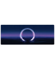 Compact 32x12 inches mouse pad with cosmic theme, featuring glowing celestial ring and soothing nightscape hues for a creative desk vibe.