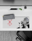 28x12 inches mouse pad with the Skull Knight and the Brand of Sacrifice, featuring a minimalistic design that captures Berserk’s eerie, ominous vibe.