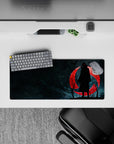 Compact 28x12 mouse pad celebrates Itachi's complexity with a haunting red moon and silhouette combination