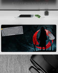 Striking 32x16 mouse pad combines Itachi's mysterious presence and a crimson moon for sleek anime style