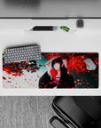 32x12 inches mouse pad with Itachi Uchiha surrounded by red petals, bringing a beautiful, serene energy to your workspace.