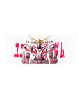 28x12 inches anime mouse pad with Gundam mech portrait, gold V-fin and bold red typography.