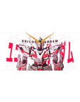 Mobile Suit Gundam Unicorn anime desk pad 36x16 inches with RX-0 Unicorn Gundam and bold red type.