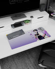 Demon Slayer mouse pad, 28x12 inches, featuring Shinobu Kocho surrounded by purple butterflies, ideal for adding beauty and grace to your workspace.