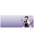 Compact 32x12 inches mouse pad with Shinobu Kocho and fluttering butterflies, ideal for adding graceful elegance and tranquility to smaller desks.