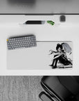 28x12 inches mouse pad in stark black, white, and red—calm cozy vibe with a sharp edge.