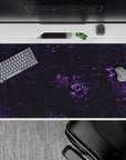 40x20 inches mouse pad with purple marble design, blending luminous purple veins and deep black for an otherworldly, elegant vibe.