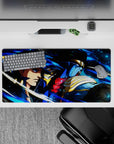 Bold 32x16 desk mat combines Jotaro's power with sleek blue design for impactful and stylish visuals