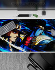 Intense 40x20 desk pad showcases Jotaro and Star Platinum in dramatic action for Stand Battle enthusiasts