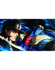 Jotaro Kujo desk mat 40x20 featuring Star Platinum and striking blue hues for bold JoJo's Bizarre Adventure style