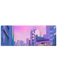 Compact 32x12 inches mouse pad with Tokyo Dusk Dream, capturing the tranquil yet vibrant beauty of Tokyo bathed in pink and purple hues.
