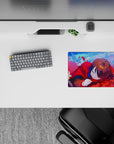 Candy blue and hot pink sky tones on a 14x10 inches anime mouse pad, soft dreamy vibe for calm clicks.