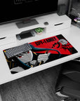 32x16 inches Yor Forger SPY x FAMILY mouse pad, gloved hand holding a golden stiletto in closeup.